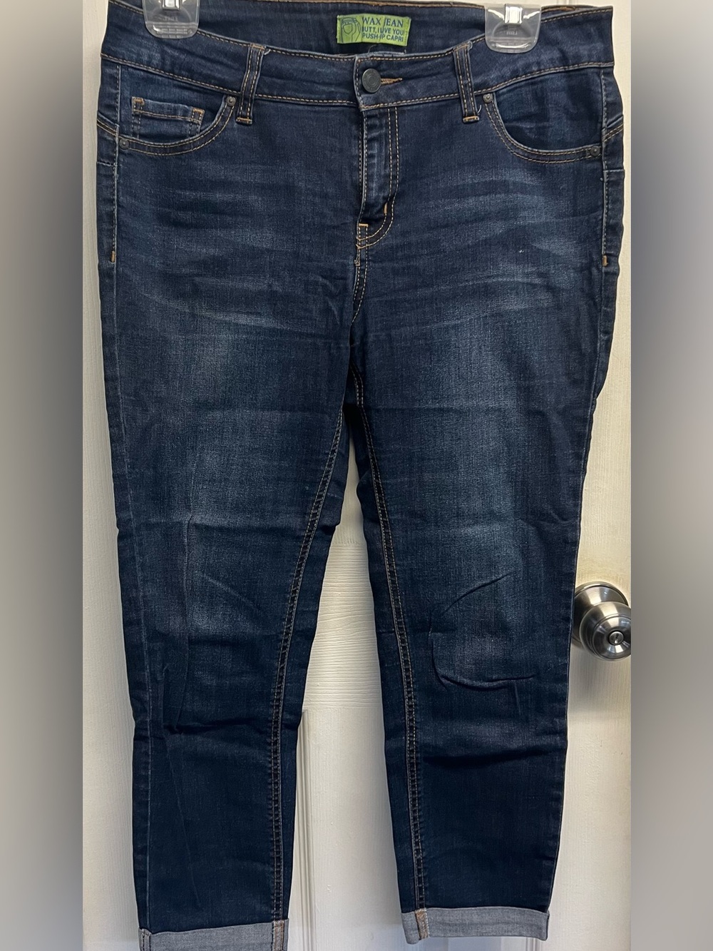 Wax Jean Dark Indigo Cropped Stretch Jeans